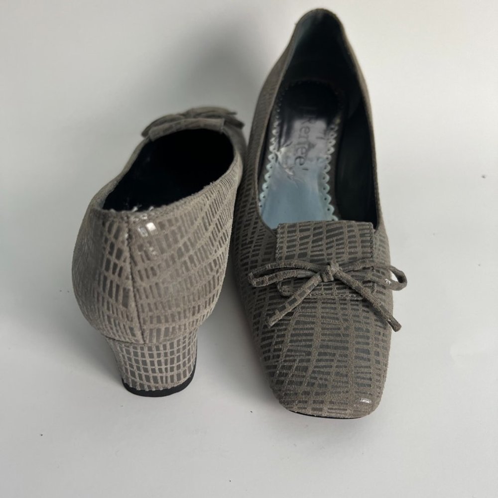 J.RENEE Naughty Gray Lizard Low Heels Shoes Comfort Pumps Dressy 7.5 M. (C-002) - Picture 7 of 10